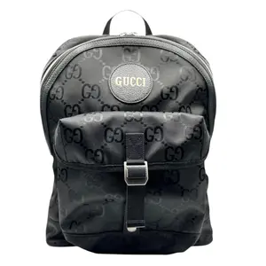 Pre-owned GUCCI canvas Backpacks Off The Grid Backpack Black GG Nylon Canvas