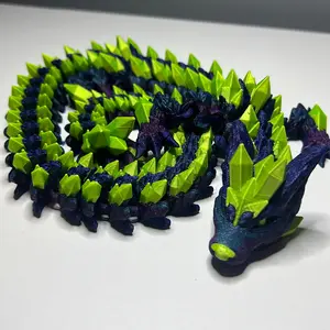 Large 3D Printed Crystal Dragon for Home Decor and Natural Crystal Collection