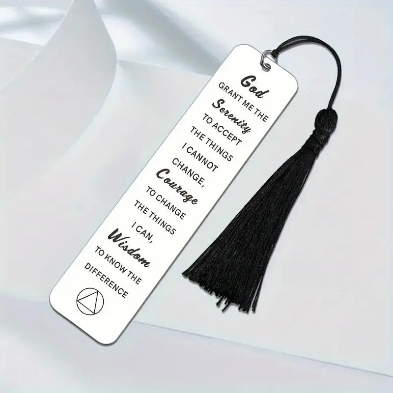 Inspirational Bookmark, 1 Count Serenity Prayer Bookmark with Tassel, Christian Bible Verse Bookmark, Perfect for Women and Men