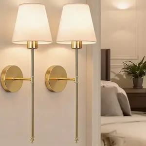 Vintage LED Rechargeable Wall Light, Gold Silver E27 Bulbs, Wire-Free Installation, 2 Ways Mounting, Bedroom Bedside Decor Lamp