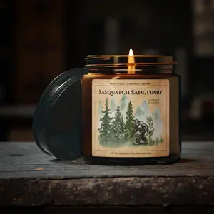 Sasquatch Sanctuary Candle Forest Embers Scent, Natural Soy Wax, Bigfoot Gift, Campfire Candle
