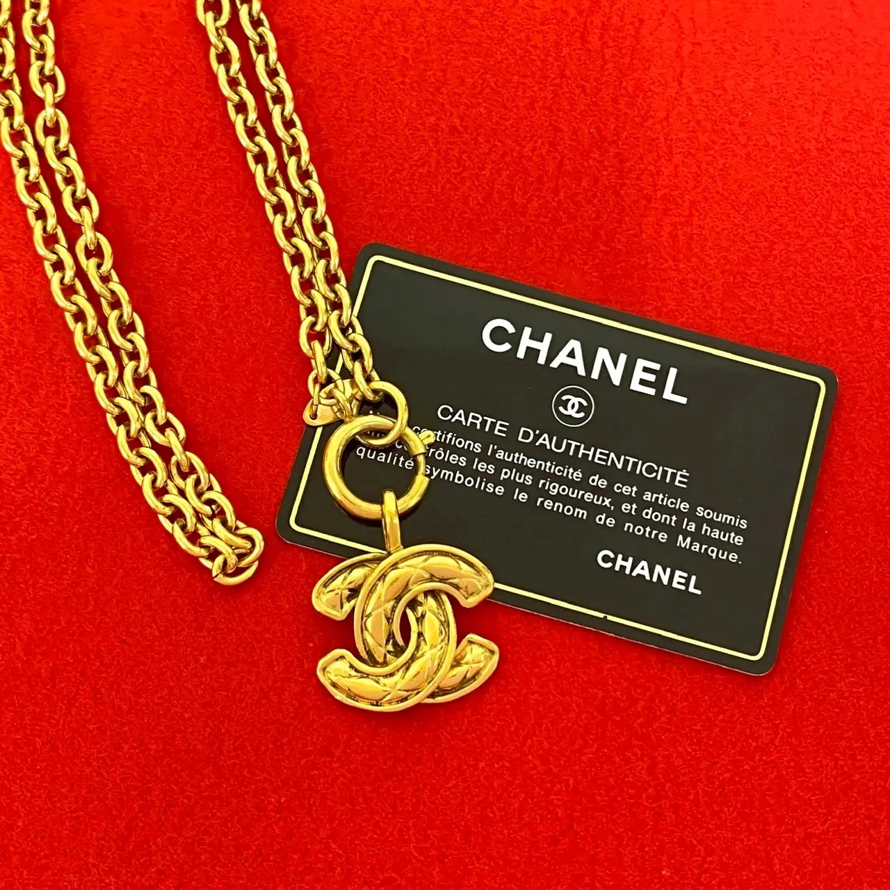 Pre-owned CHANEL Stainless Small Leather Goods Coco Mark Necklace