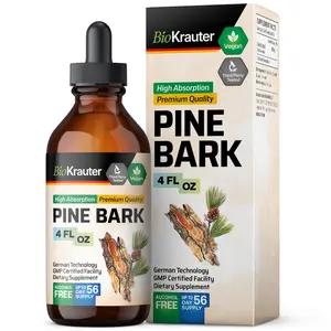 BioKrauter Pine Bark Tincture Vegan, High Absorption Premium Quality, German Technology, GMP Certified, Alcohol-Free, Supports Cardiovascular Health & Antioxidant Support - Healthcare