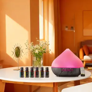 Smart Relaxation Hub: 500ml Aroma Diffuser with Remote, Includes 6 Oils for Stress Relief & Improved Sleep Quality