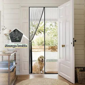 Heavy-Duty Magnetic Screen Door with Storage Buckle- Self-Sealing, Hands-Free Mesh For Insect Protection, Pet Friendly, Durable Material, Bohemian Style, Hand Wash Only, Insect Barrier Door | Mesh Partition Door | Durable Mesh Curtain