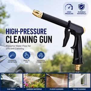 4-in-1 High-Pressure Cleaning Gun with 4 Adjustable Modes, Adjustable Jet Spray – Powerful Water Flow for Car Wash, Garden Watering, Floor & Wall Cleaning, Efficient and Easy to Use