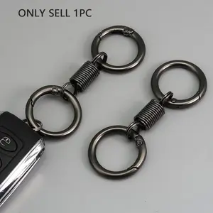Elegant Circle Waist Keychain, High-End Spring Dual Ring Trendy Accessory, New Fashionable Carabiner Design, Polished Finish