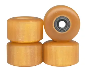 Apex New Street, Geode Series Wheels - 77D Urethane - ABEC-9 Bearings - "Gold & Amber Swirl"