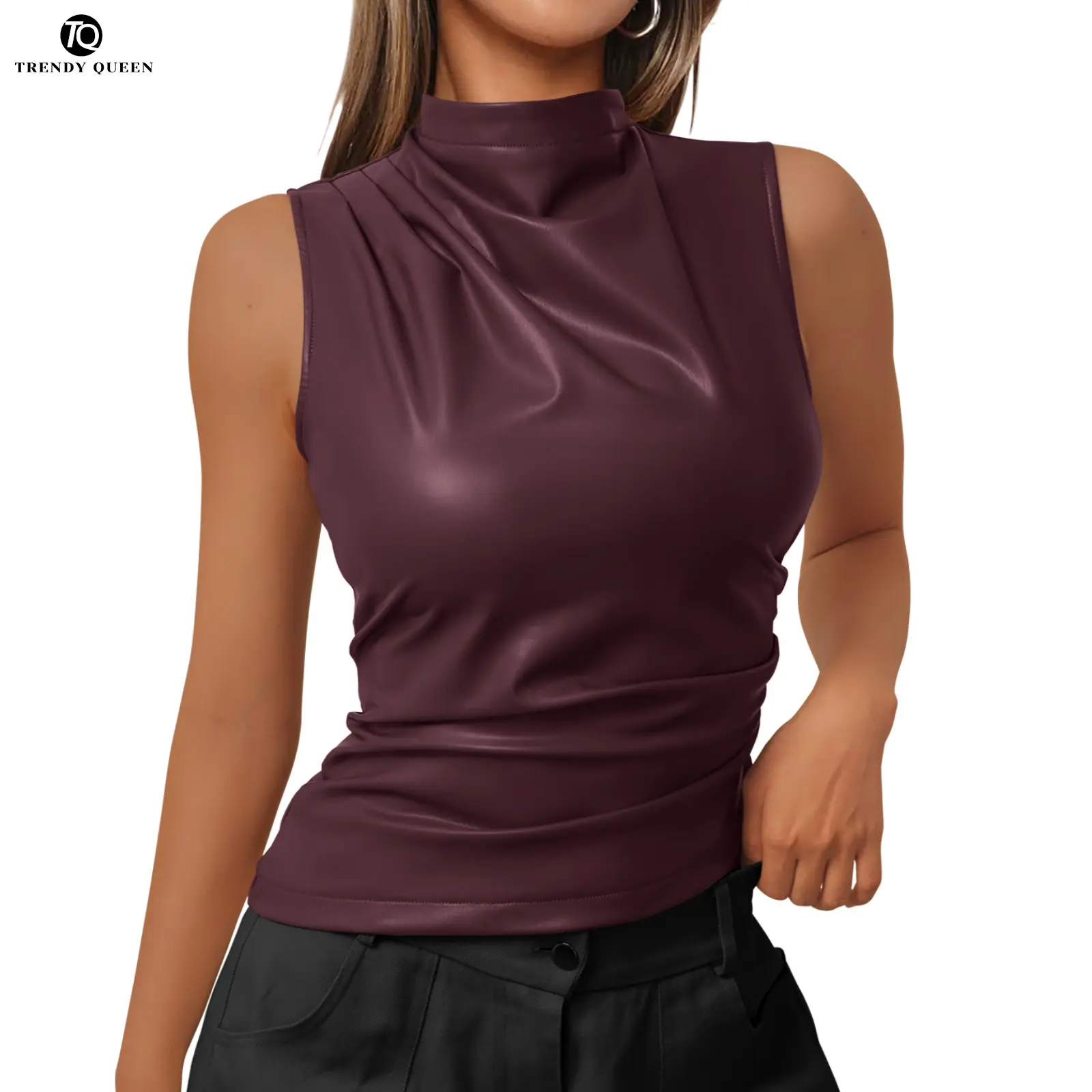 Trendy Queen Chic Leather Vest - Edgy & Versatile-Perfect for Cool Girls
