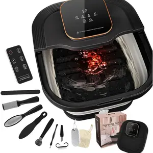 Collapsible Foot  Bath with Heat and Massage Roller, Bubble, Temperature Control, Remote Control, Foot Pedicure Kit, Pedicure Foot