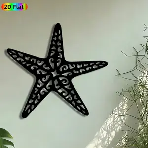 1pc Tribal Starfish Metal Wall Art, Ornate Starfish Statue Mural, Intricate Craftsmanship, Perfect for Summer Beach Party, Housewarming Decor, Perfect for Living Room Patio Wall Coastal Theme Decor, Ideal Gift for Nautical Decor Enthusiasts.
