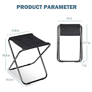 Ultra-compact folding stool - lightweight and durable, perfect for travel, camping, fishing and outdoor adventures - quick folding design for easy portability