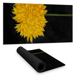 Begin Home Decor C1DM1531I28HLW 16 x 32 in. Yellow Chrysanthemum Desk Mat - Rustic Floral Home Decor
