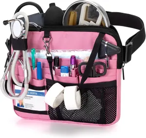 Nurse Fanny Pack with  Gear Pockets, Nurse  Pouch Nurse Tool Belt with Tape Holder for Stethoscopes, Bandage  and Other  Supplies, Pink