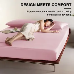 130GSM Satin Bed Sheet Set - Fitted Sheet & 2 Pillowcases, California King Size, Wrinkle Resistant, Machine Washable, Luxury Soft Bedding, Shiny Smooth Sheets for Bedroom, Solid Color