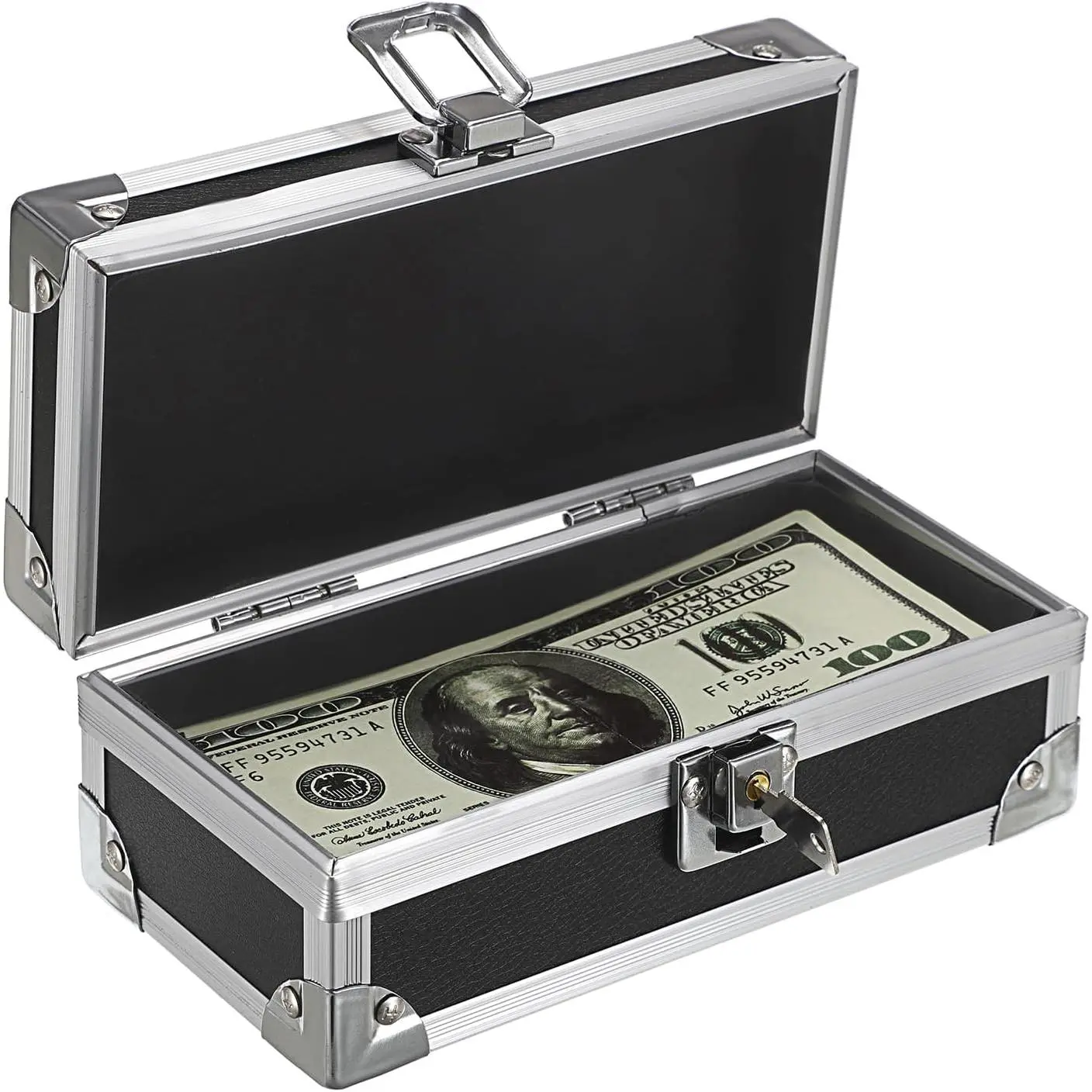 Box with Lock, Aluminium Alloy  Box for  Lockable  Storage Box Single Row  Tray  Organizer Piggy  for Collector