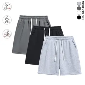 Set of 3 shorts featuring side pockets, elastic drawstring waistband design—suitable for outdoor leisure travel, everyday wear, fitness, and running.