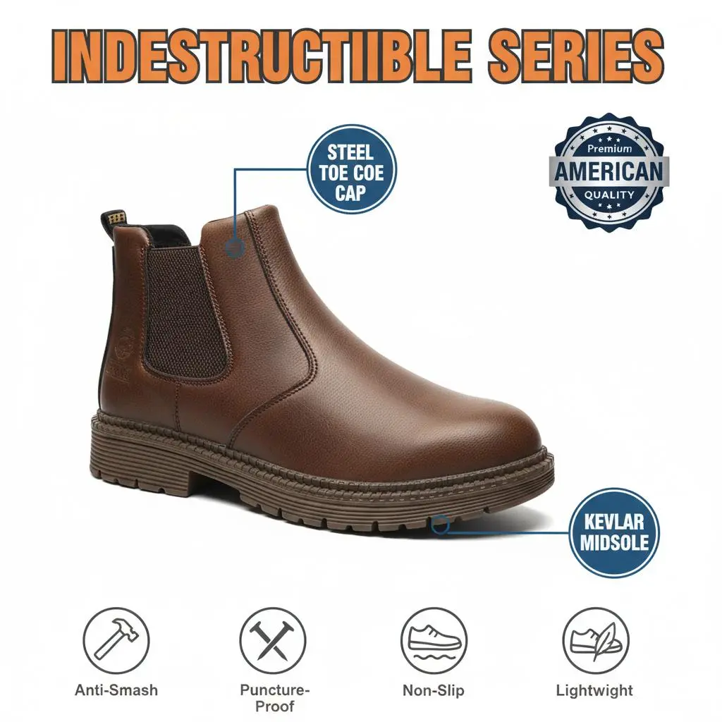 Delivery Driver Safety Shoes Unisex Work Shoe Smash-Proof Puncture-Proof Breathable Waterproof Anti-Slip Durable Outdoor Splash-Proof