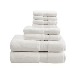 Madison Park MPS73-189 800Gsm 100 Percent Cotton Towel, Cream - 8 Piece Set