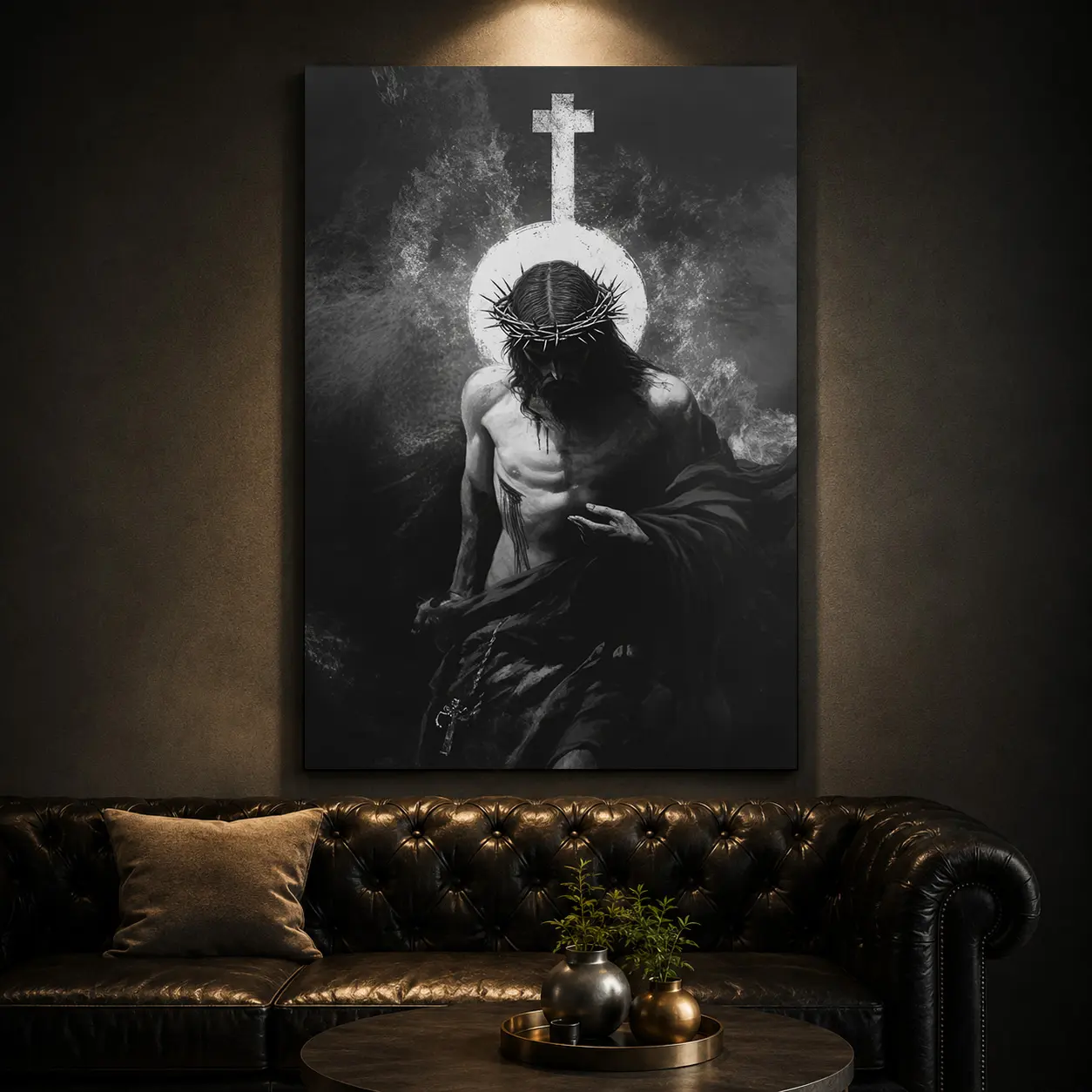 Divine Son Jesus Cross Holy Light Wall Art Print, Religious Cross Print, suitable for home, living room, and bedroom decor, living room decor, wall art, home decor, Art Work For Wall Decor, frameless