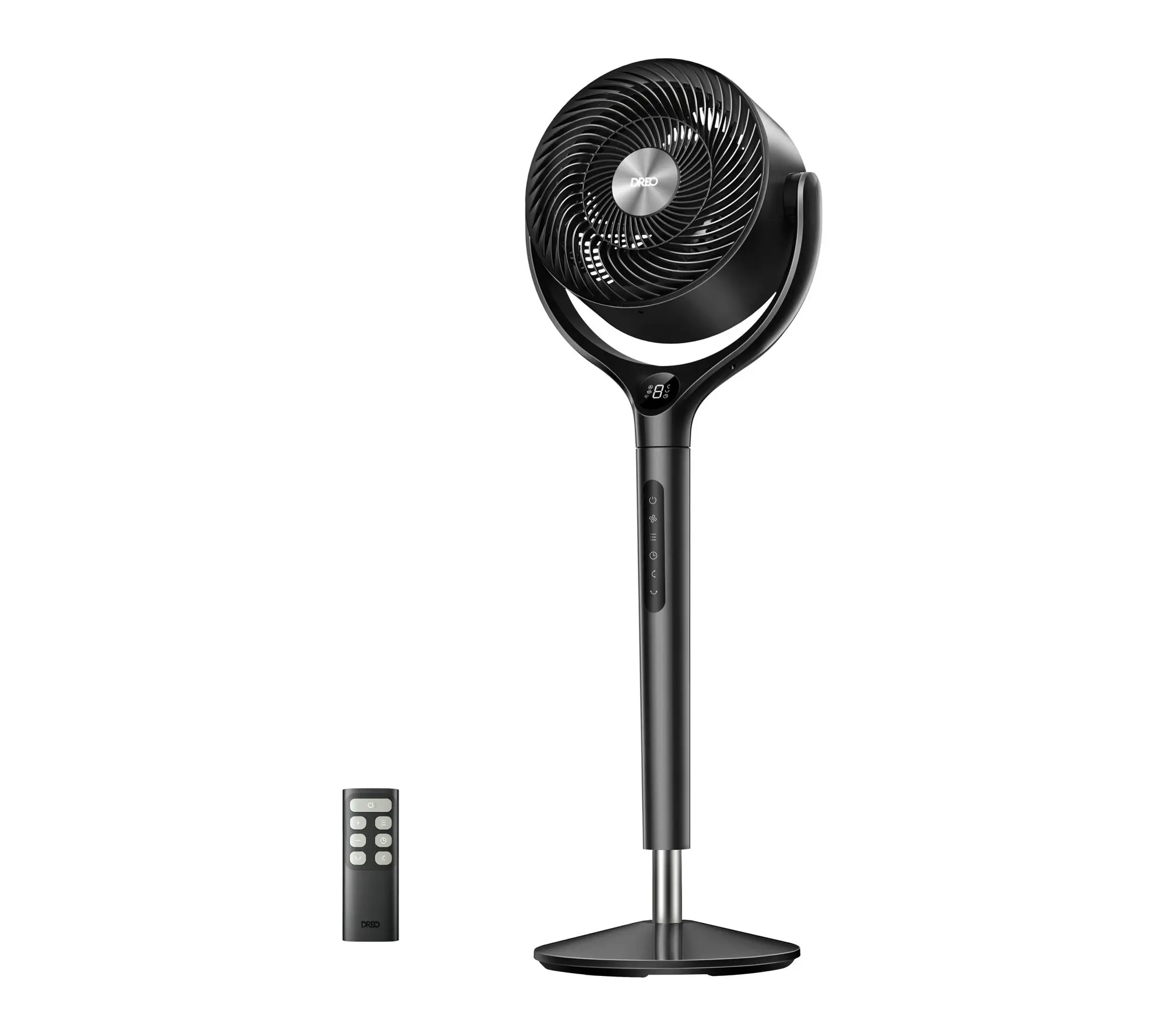 DREO 9 in. Adjustable Pedestal Floor Fan, W/Remote and 120 Osc