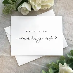 Will You Marry Us Greeting Card with Envelope, Officiant Proposal Card, Classy and Simple Officiant Proposal Card