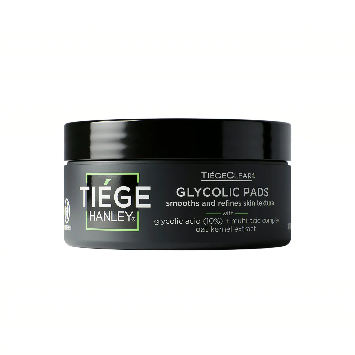 Tiege Hanley Glycolic Acid Pads - 10% Glycolic + 2% Salicylic + 6% Lactic - Daily Exfoliating Pads for Texture + Breakouts