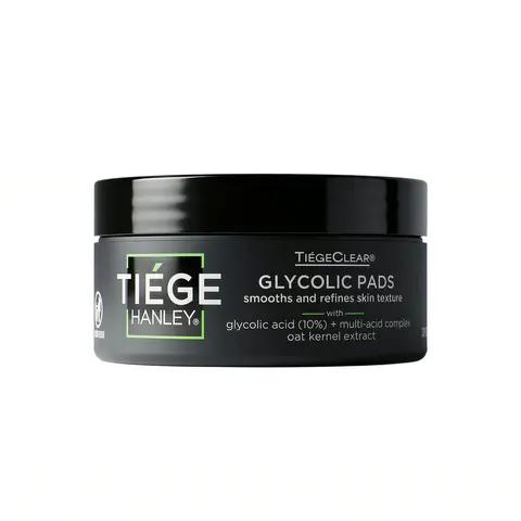 Tiege Hanley Glycolic Acid Pads - 10% Glycolic + 2% Salicylic + 6% Lactic - Daily Exfoliating Pads for Texture + Breakouts