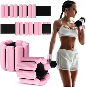 Wrist Weights Set of 2, Wearable Wrist Ankle Weights for Women & Men, Silicone Weighted Bangles Adjustable Arm and Leg Weights for Walking Yoga Pilates Running Dance Gym 2lb