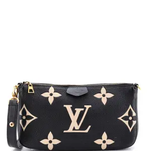 Pre-owned Louis Vuitton material Messenger Bags Multi Pochette Accessoires Bicolor Monogram Empreinte Giant by Rebag