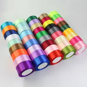 Silk Ribbon Set for Cake Decoration, Gift Wrapping, Wedding Party Bows, DIY Rose Flower Material, 5 Rolls Satin Ribbons for Gift Box Set Packaging