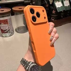 Luxury Lens Frame Case, Ultra-Thin Liquid Silicone Soft Shell, Compatible with iPhone 17 Pro Max/16/15/14/13 Pro Max, Anti-Drop Matte Phone Cover, Casing