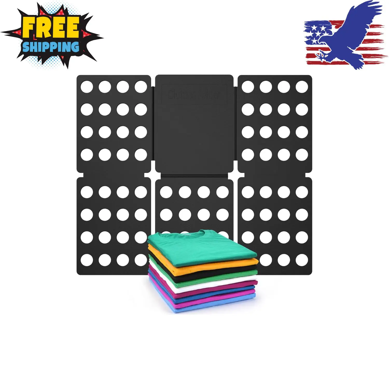 T-Shirt Folder Board Mini Clothes Folding Board Durable Plastic, Black