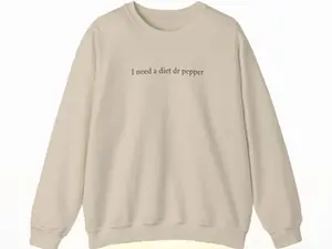 Diet Dr pepper, Sweatshirt, Crewneck, Pullover, Custom. Custom Printing, Women, Men, Cotton, Comfy, Gift, Soda, Cute, Funny