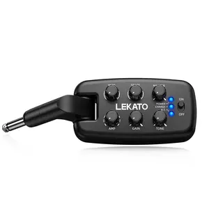 LEKATO PA-2 Guitar Headphone Amp for Electric Guitar, Bass Headphone Amplifier for Portable Practice, 9 Amp Models, 3 Mod Effects, 3 Space Effects, with Bluetooth Receiver, USB OTG Recording