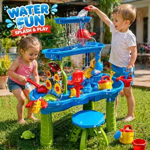 3-Tier Sand and Water Table for Toddlers 3+ Outdoor Sensory Play Toy for Summer Beach and Backyard
