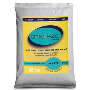 SMELLEZE Animal Waste & Manure Smell Removal Granules - Natural Poop & Urine Odor Eliminator - Sprinkle on Waste Odor Source or Manure, 50 lb. Granules