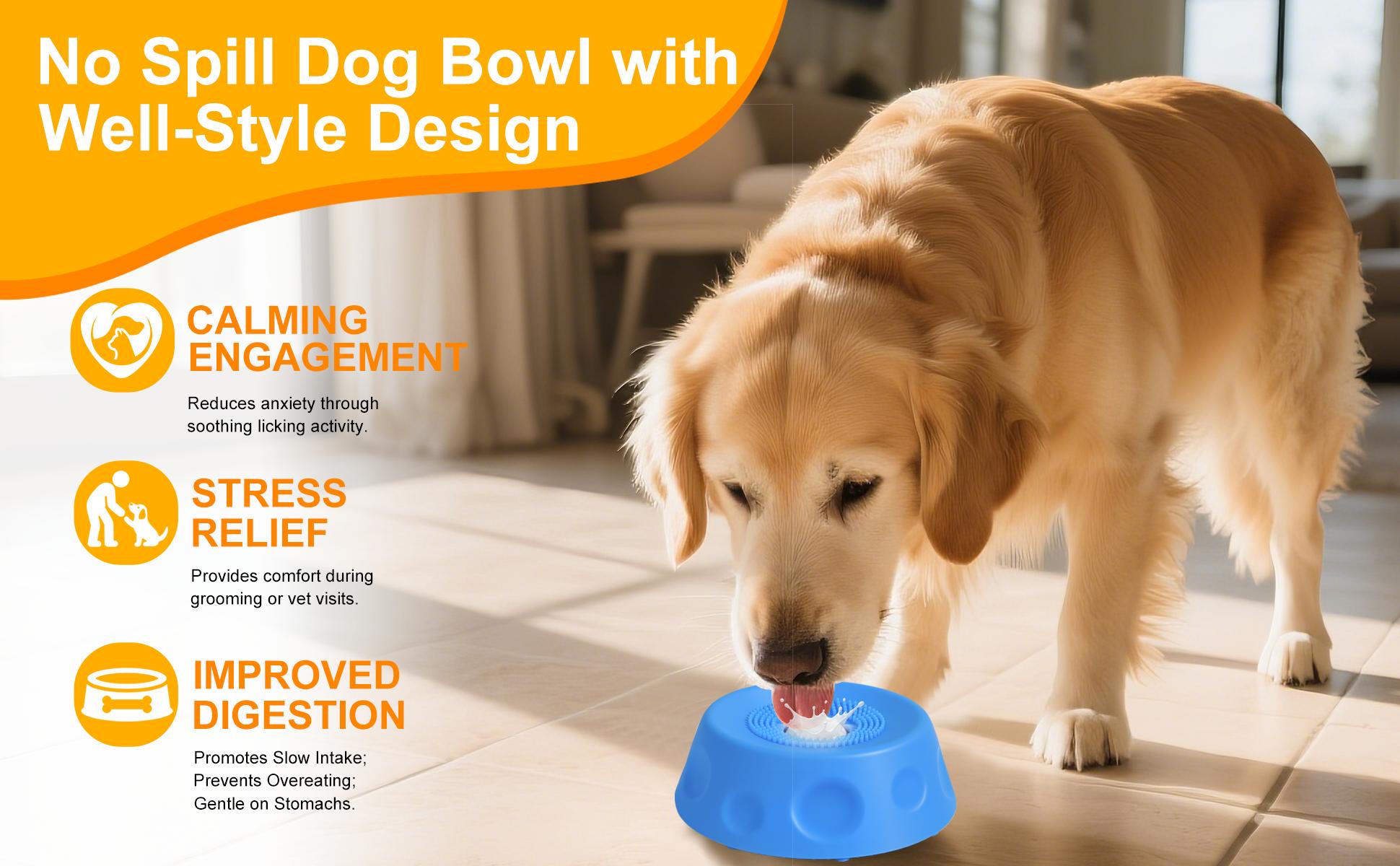 3-in-1 Suction Slow Feeder Dog Bowl, No-Spill Licking Mat with Built-in Treat Ball & Cleaning Brush, Interactive Anti-Slip Dog Bowl for Yogurt, Peanut Butter & Liquid Treats 3-in-1 Suction Slow Feeder Dog Bowl, No-Spill Licking Mat with Built-in Treat Ball & Cleaning Brush, Interactive Anti-Slip Dog Bowl for Yogurt, Peanut Butter & Liquid Treats