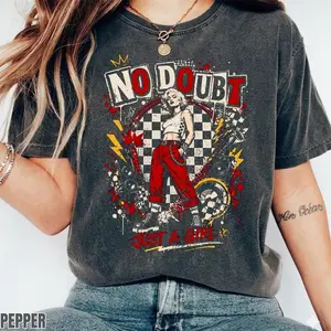 Comfort Colors Vintage No Doubt Band Shirt, Gwen Stefanii 90s Rock Tee, Music Fan Apparel, Unisex Crew Neck Top, Classic Streetwear