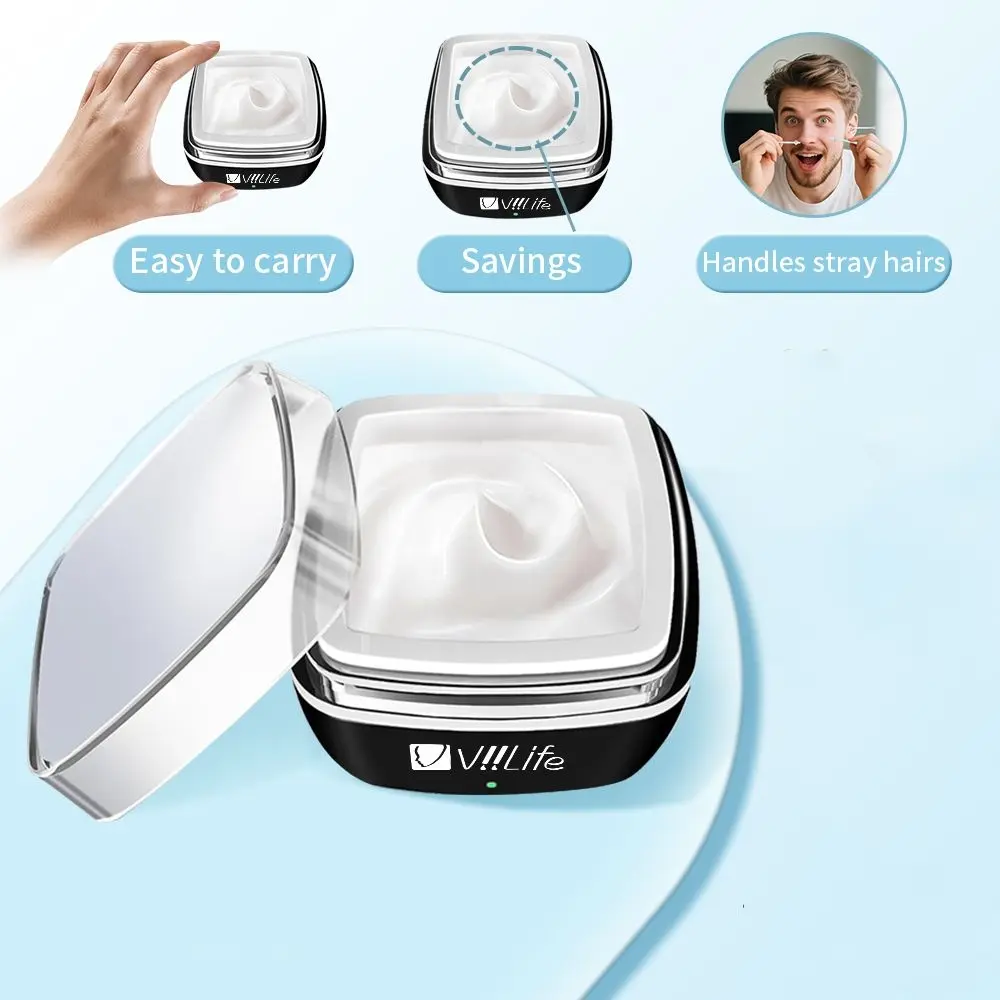 Three-in-one Mini Facial Wax Heater - USB powered Type-C quick heating, compact design suitable for face, eyebrows, lips, nose - home/travel hair removal, no battery required - black, portable tool, efficient skincare device, Personal Care Appliances