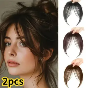 2-Piece Straight Clip-In Wigs - Heat-ResistantSynthetic Fiber Extensions with Adjustable Snap-On Mesh Caps for Natural Straight Hair Styles,Suitable for Parties, Photoshoots, and Daily Use -Salon-Quality Headpieces for Seamless Blendingand Secure Fit