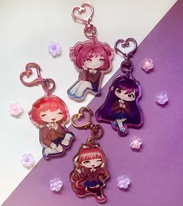 Doki Doki Literature Club double sided acrylic keychains | ddlc bag charms | sayori, natsuki, yuri, monika