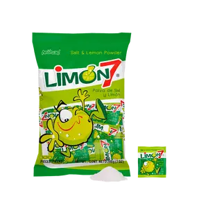 Anahuac Limon 7 Salt & Limon Powder - 100 Count - Mexican Lemon & Salt Powder - Great for Sprinkling Over Candies, Fruits, Pickles & Much More