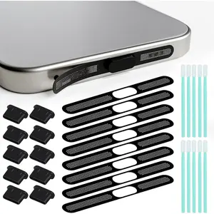 Phone Metal Speaker  Mesh for  16 Pro / 16 Pro Max, 8 count Earpiece Speaker Mesh Anti Dust Proof Adhesive Cover with USB C Dust Plugs