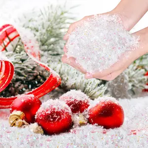 Ayieyill Fake Snow Christmas Decoration, Craft Artificial Snow Flake Fake Snow Powder, 10oz Twinkles White Snow