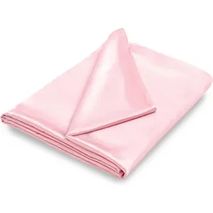 60" x 80" Satin Duvet Cover for Weighted Blanket, Luxury Silky Removable Satin Weighted Blanket Cover with 8 Ties Secure Fastening, Pink