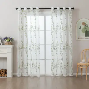 1PC Nature-Inspired Sheer Curtain, Full Size Options, Ideal for Bedroom Living Room Office Home Decor, Outdoor Awning Atmosphere Decoration