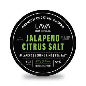 LAVA Premium All Natural Jalapeno Citrus Sea Salt Rimmer, Spicy Margarita Rimmer Salt Rim, 6oz Screw-on Lid Container rim  dips