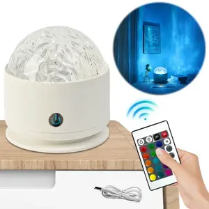 USB Rechargeable Aurora Projector Light, 16-Color Touch Activated Ambient Night Lamp with Remote Control, Creative Room & Party Decor