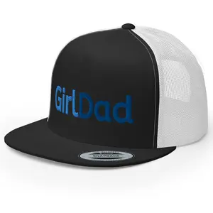 RIVEMUG NG Girl Dad Flat Bill Trucker Hat High Crown Adjustable Father Gift Daughter Dad Cap
